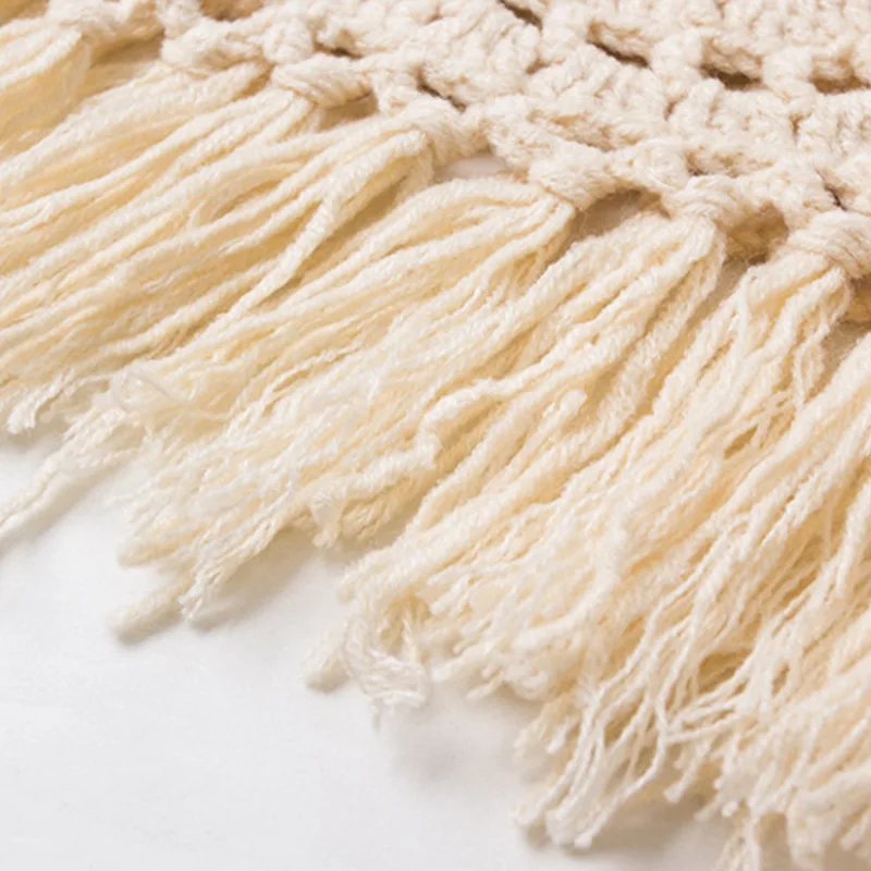 Вязаный кардиган с бахромой Женский длинный вязаный большого размера длинными