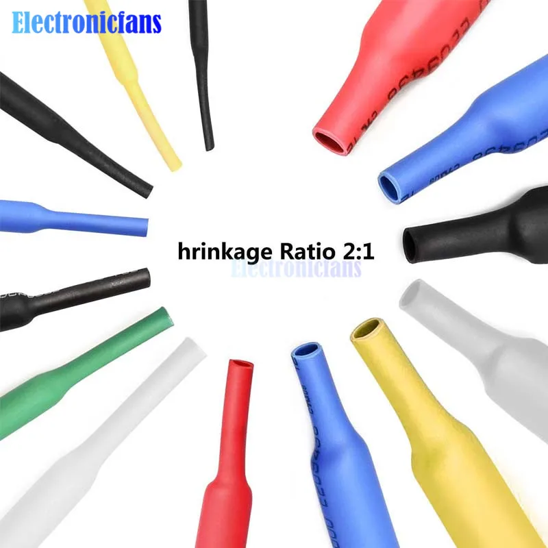 Полиолефиновая термоусадочная трубка 580 шт. с изоляцией для проводов и кабелей 2:1