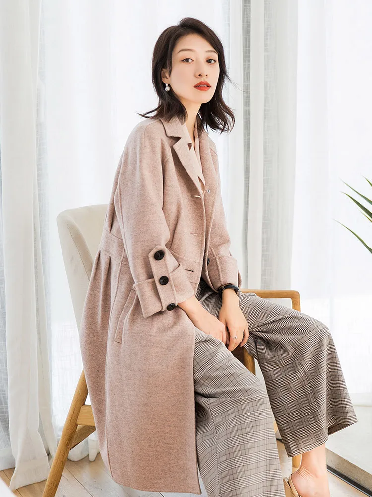 Женское шерстяное пальто длинное в Корейском стиле весна осень 2020 YQ1624|Женские