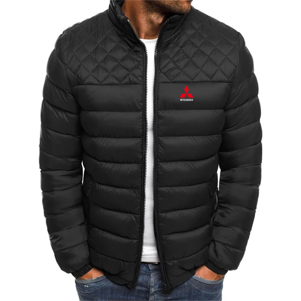

Mitsubishi men's autumn and winter printing logo slim padded jacket casual thick warm cotton jacket male AB15