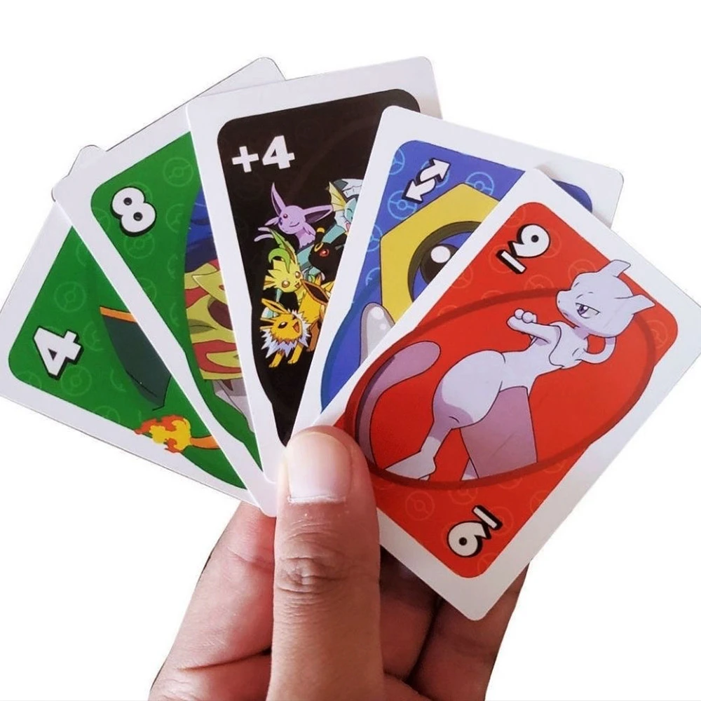 Juego de cartas de Pok&eacute;mon UNO, entretenimiento familiar, cartas de mesa, p&oacute;ker, juguete para ni&ntilde;os, regalo de Navidad-2