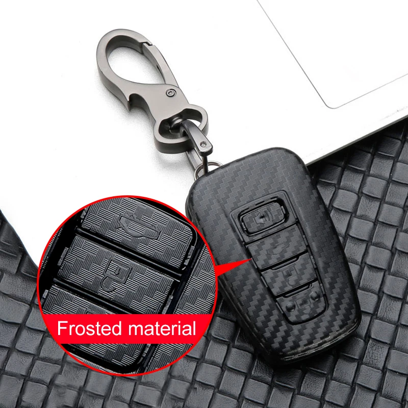 Чехол для автомобильного ключа из АБС-углеволокна Toyota Camry Prius RAV4 CHR Corolla Avalon Land Cruiser