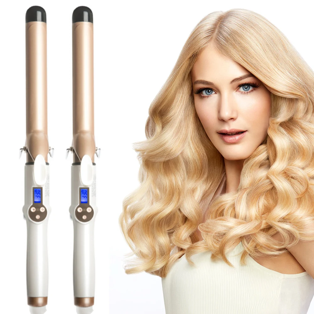 

2021 New Electric Hair Curler with LCD Screen Professional Curling Iron Hair Curlers Irons 19-32mm Wand Waver Hair Styling Tools