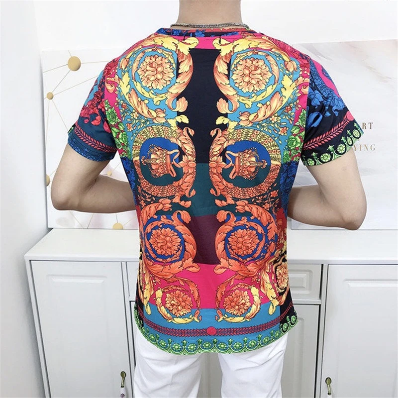 

New 3d high-quality T-shirt stripe -grade printed short sleeve leisure hot sale