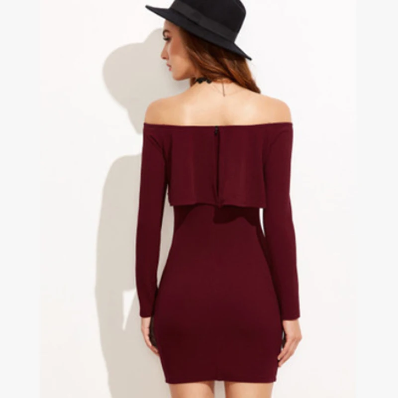 Модные женские осенние платья с длинным рукавом мини платье сексуальное