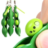 12pcs game infinite squeeze edamame toys peas beans keychain fun beans pendants stress ball funny gadgets stress relief strap