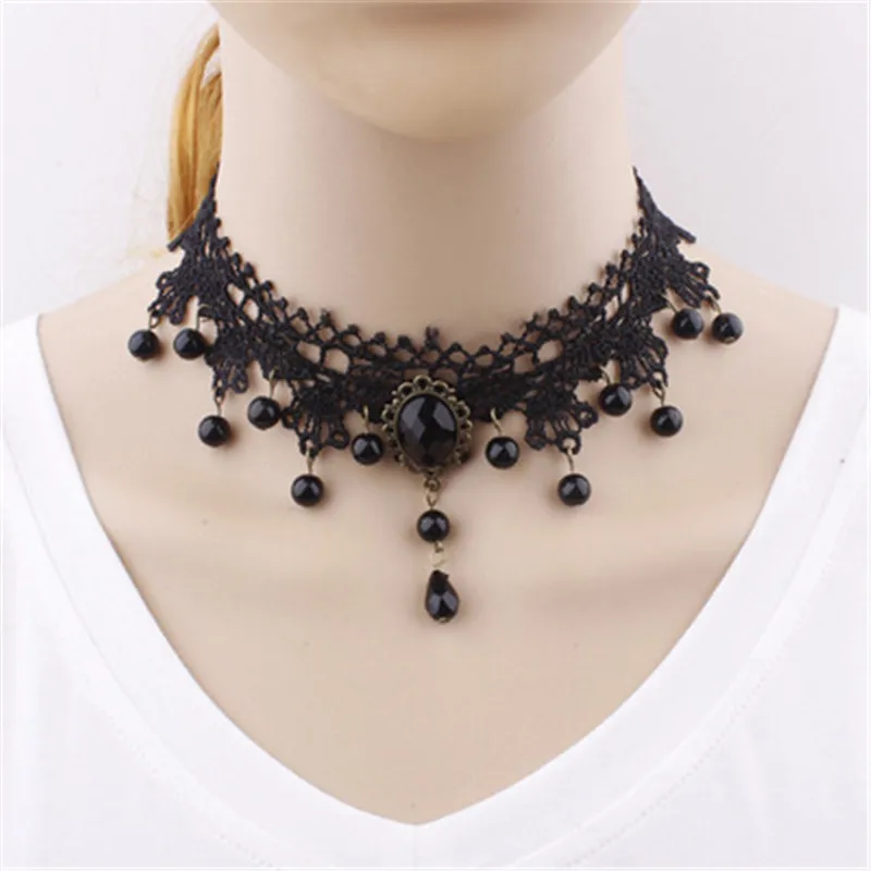 

New Women's Fashion Jewelry Lace Necklace Trend Fashion Inset Jeweled Collar Original Drip Collarbone Choker