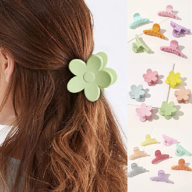 Новые корейские заколки для волос карамельных цветов женщин модные пластиковые