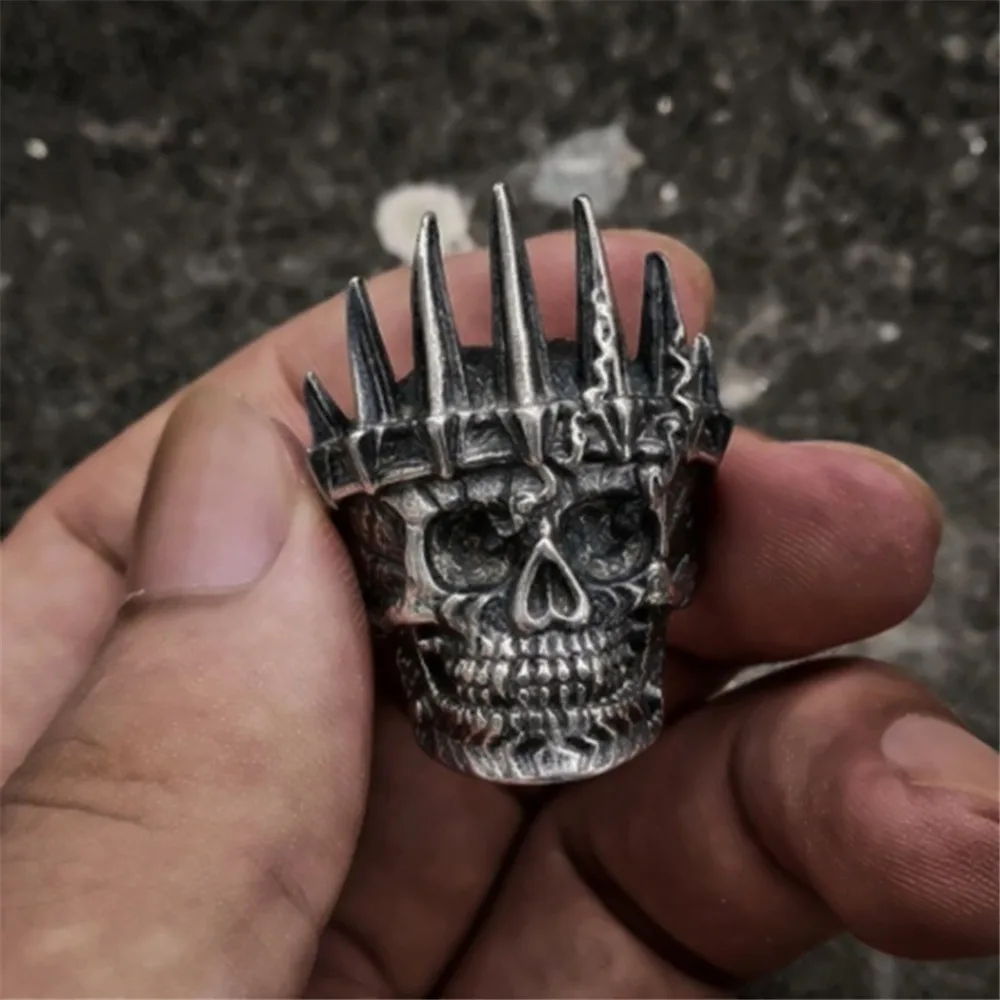

Retro Mens Classical Nobility King Crown Skull 316L Stainless Steel Biker Rings Punk Fasion Jewelry Gift for Men Wholesale