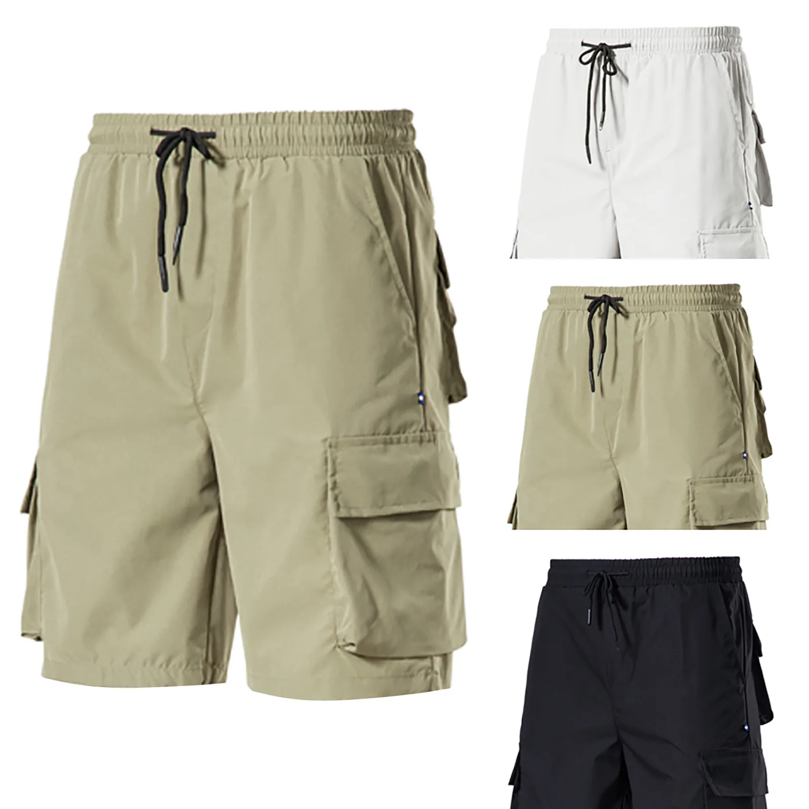 

2021 Men's Fashion Summer Drawstring Pocket Beach Pants Casual Male Hot Sale Military Cargo Shorts High Quality Summer Short