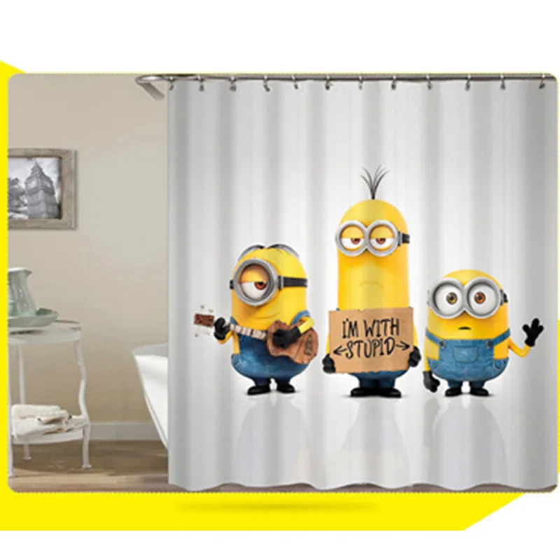 Миньоны серии занавески для душа ванная комната водонепроницаемый полиэстер