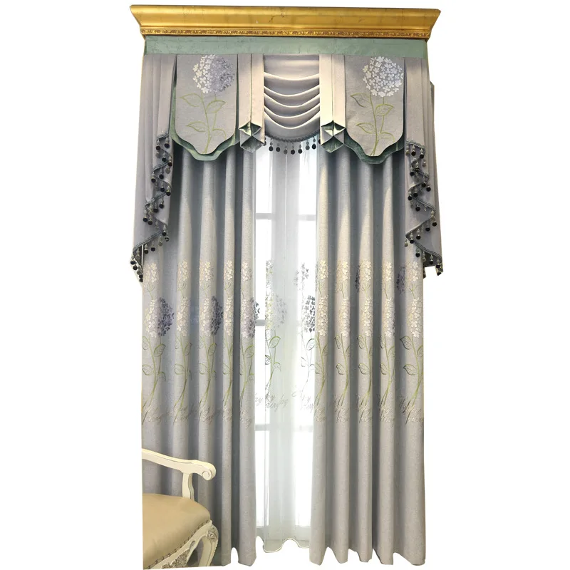 

Curtains Cloth For Living Room Flower Curtain For Bedroom Window Gauze Art Curtains For Dining Finished Products