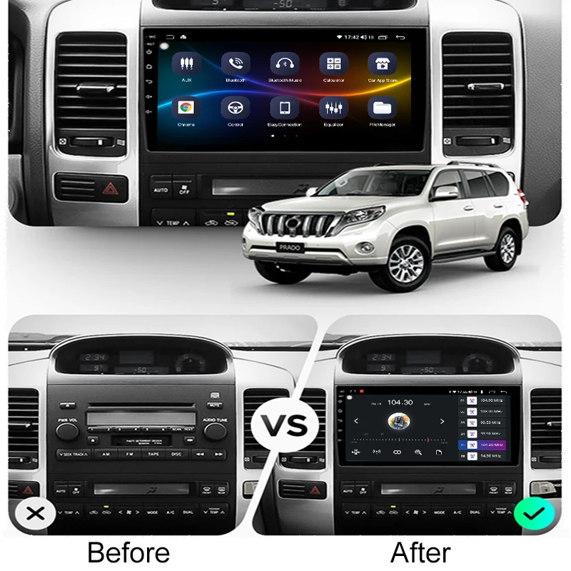 Funrover Восьмиядерный автомобильный радио мультимедиа 2 din android 10 0 видео плеер