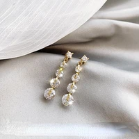 elegant small big bling bling zirconia pendant earrings for women ladies long cz zircon tassel earrings luxury accessories