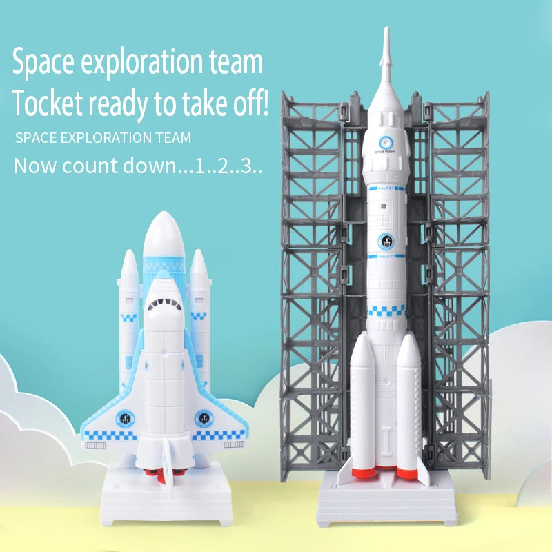 

Rocket Toy Spacecraft Aircraft Model Space Exploration Team Spaceship Blast Off Educational Toys For Boy 3-6 Years Old