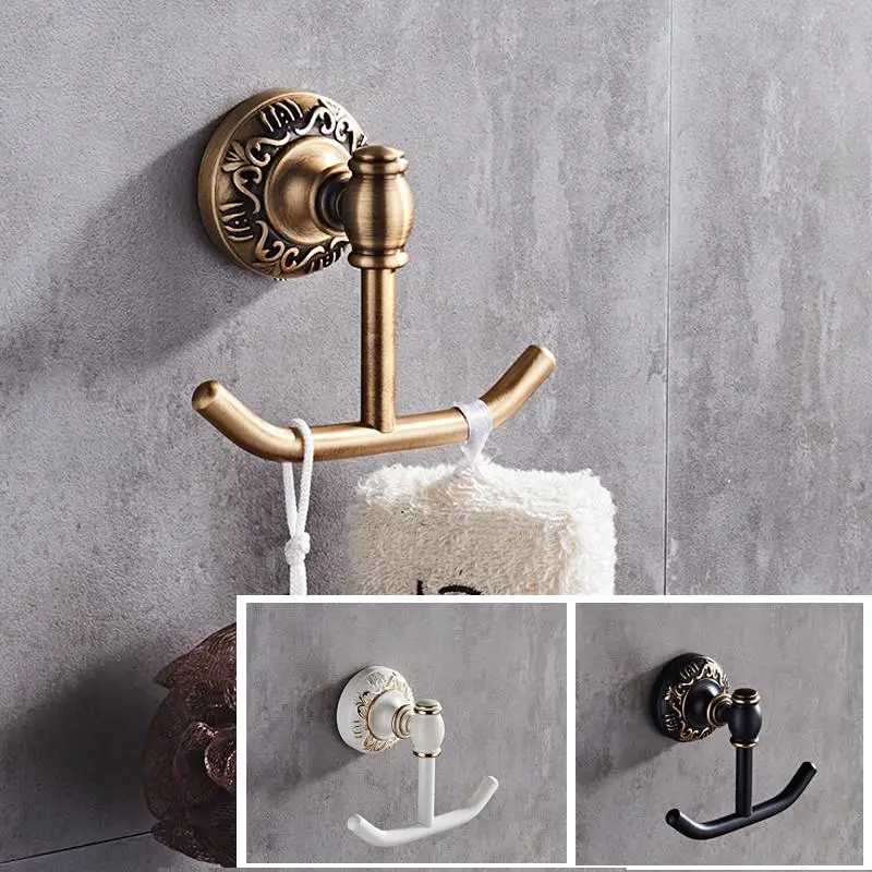 Антикварные/черные/белые настенные крючки для халатов вешалки полотенец один