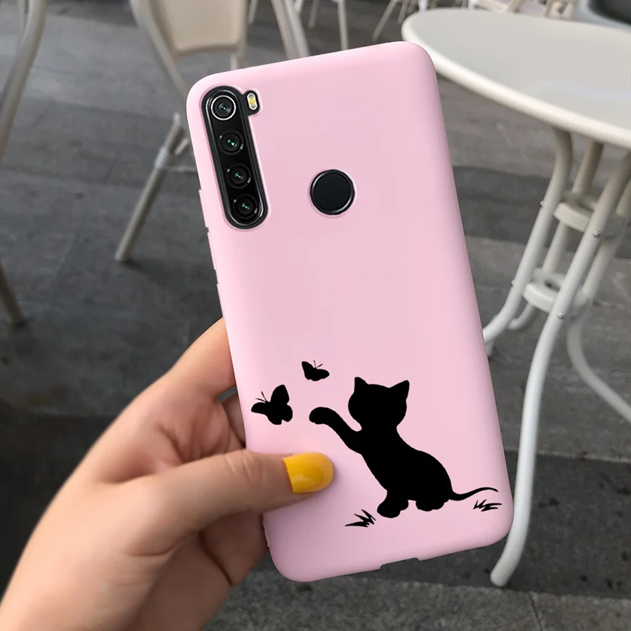 xiaomi leather case color Redmi Note 8 Ốp Lưng Điện Thoại Dễ Thương Mèo Hoạt Hình Ốp Lưng Dành Cho Xiaomi Redmi Note 8 Pro Trường Hợp Note8 8 T 8Pro 8 T Silicone Mềm Coque xiaomi leather case chain