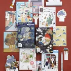 30 шт.компл. креативная открытка с изображением Ван Гога из серии сделай сам, 3D Мультяшные открытки с изображениями животных, девочек, закладки, открытки с сообщениями