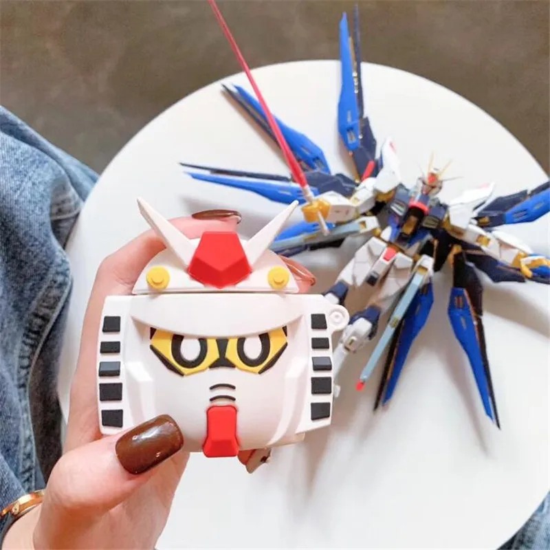 Аниме Gundam Airpods Сумка косплей 3D значок Bluetooth гарнитура силикагель Защита Коробка