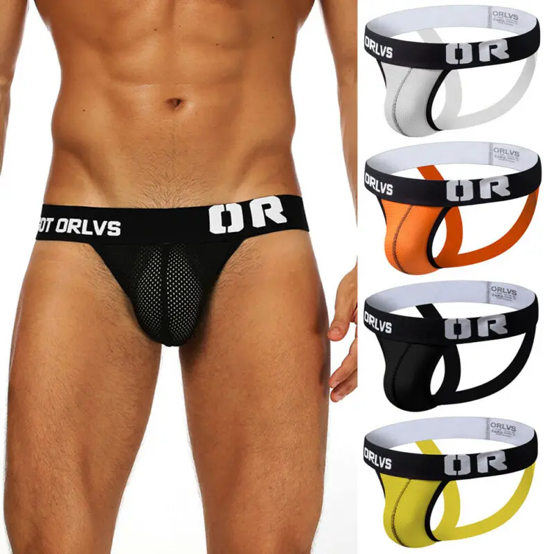 

Sexy Mens Mesh Briefs backless jockstrap underwear lingerie Plus size 2XL Mens Underwear