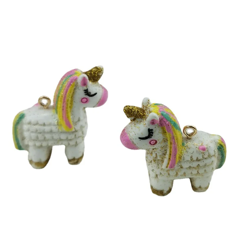

6 Adorable Resin (KL3-RV43) Uncionr Charm 30*34mm DIY Crafts Jewellry Making Pendants Horse Necklace Charm Bracelets Accessories