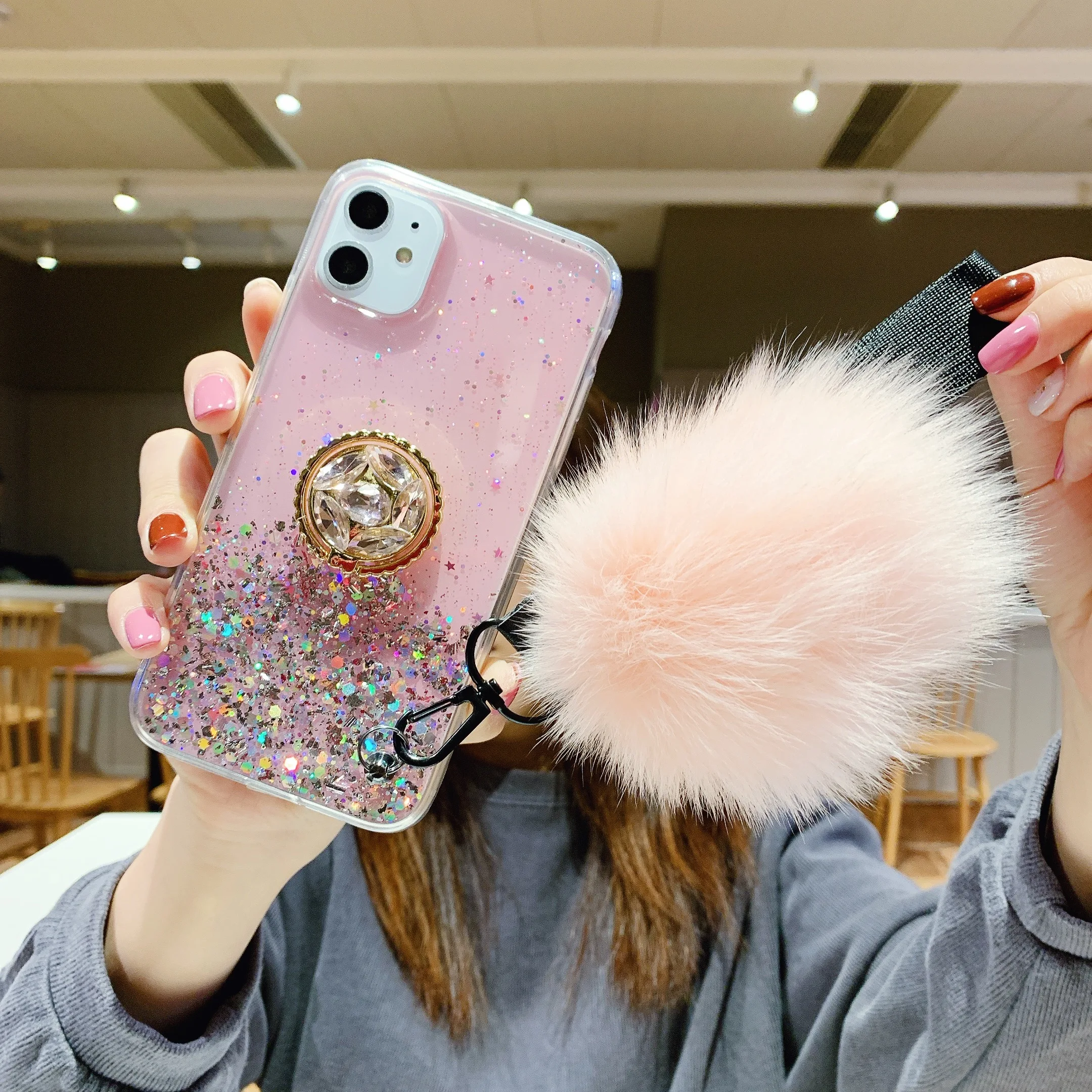 Чехол для телефона Abmos Hair ball полностью сверлильный кронштейн iPhone 11 Pro X XS MAX XR 6 7 8