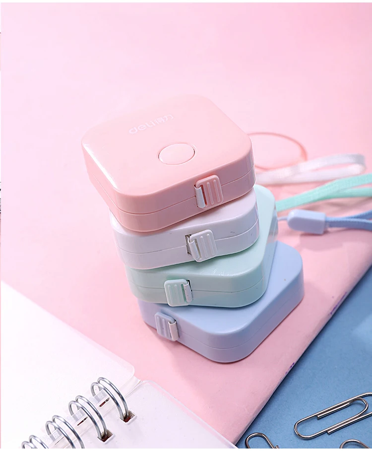 Lovely Candy Color Ruler Cute Macaron Tape Measure Box Portable Fashion Design School Office Rulers Stationery Supplies