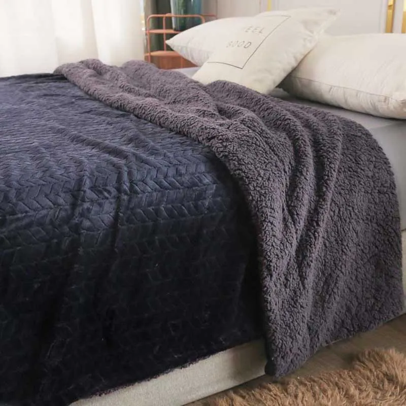 Утолщенная 2 Слои коралловый флис покрывало на кровать диван теплый фланелевый