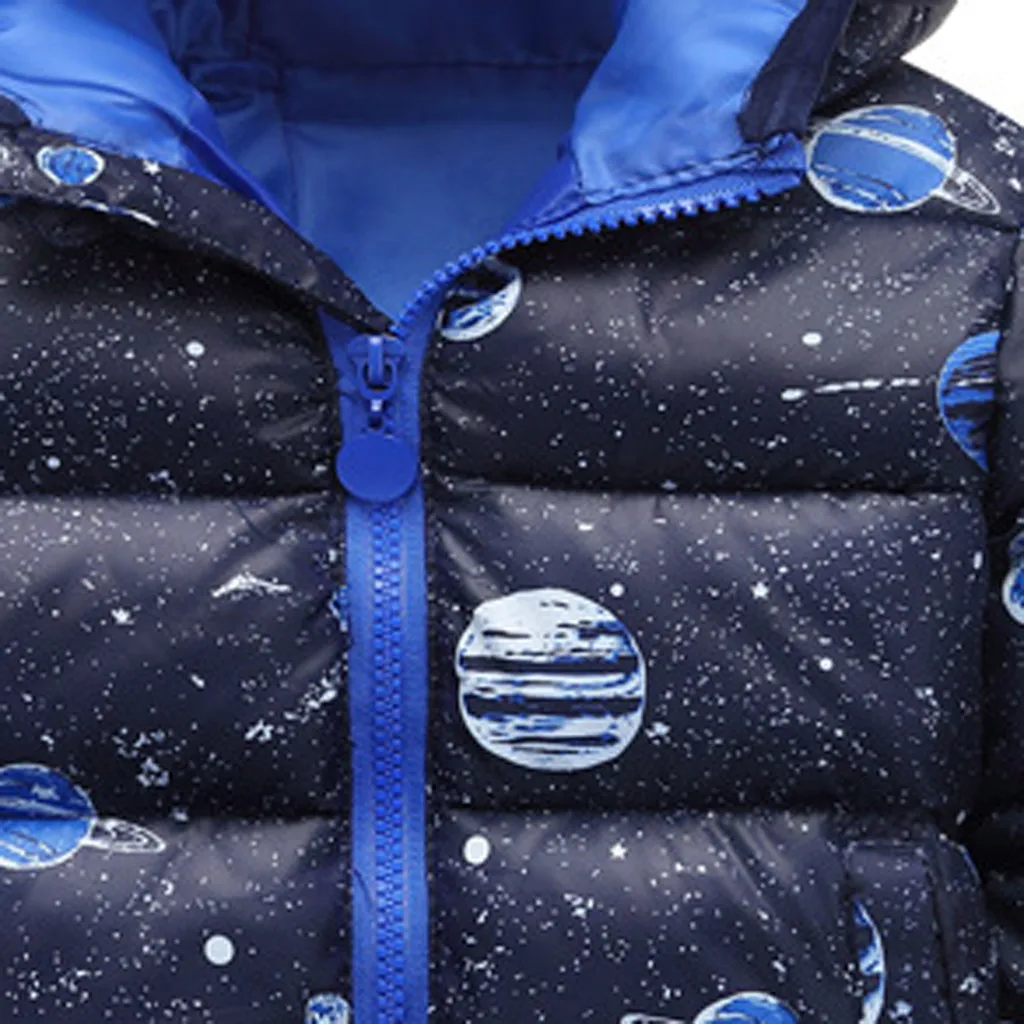 Детская зимняя куртка с капюшоном мультяшным животным для маленьких девочек и