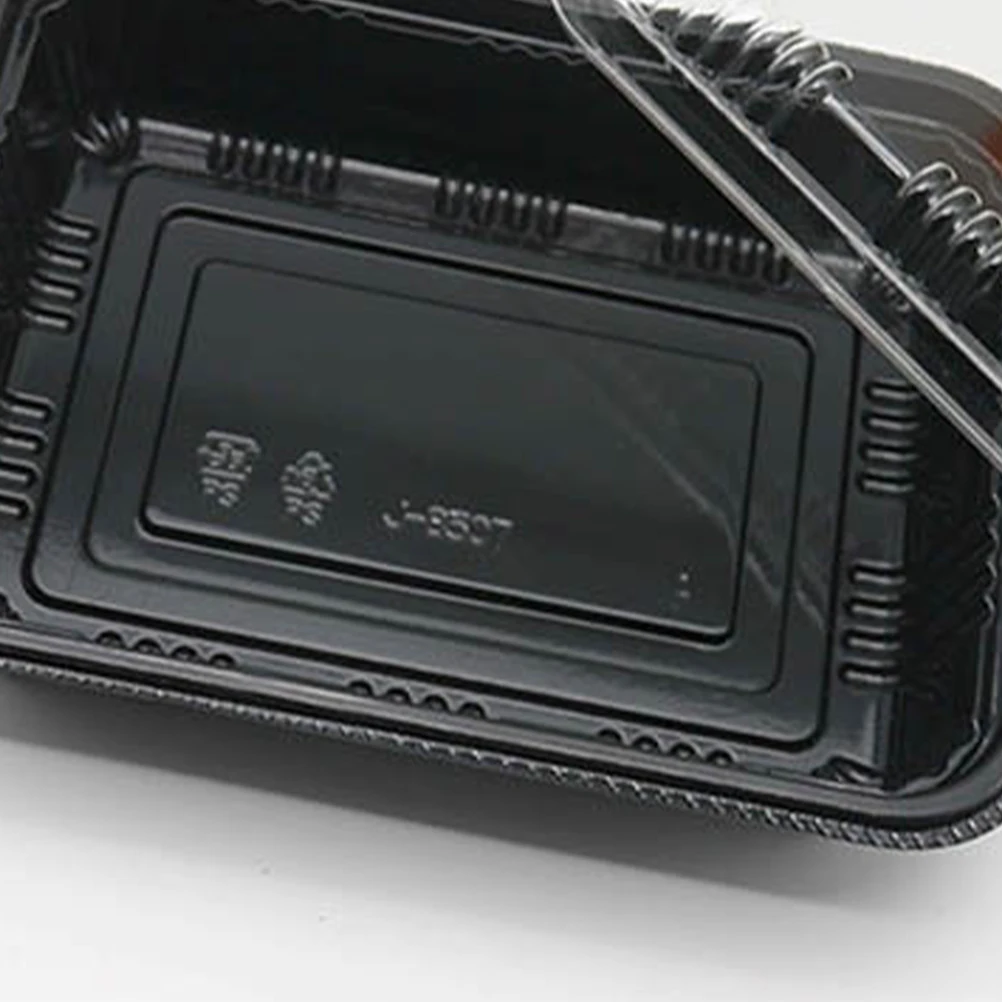 50pcs Disposable Fruit Takeaway Food Packaging Take Out Box Salad Cake Packing Container Rectangle Takeout (Black) |
