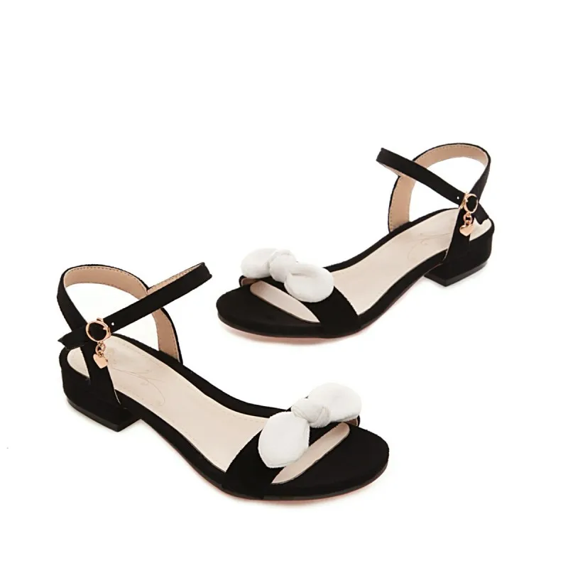 Босоножки женские летние на высоком каблуке с узлом-бабочкой большие размеры 9 10