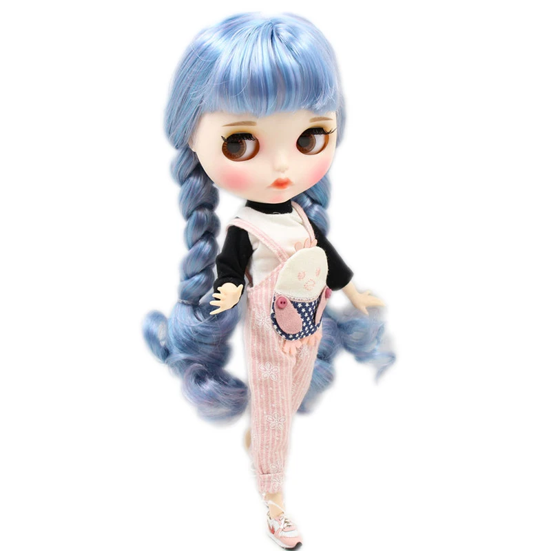 

ICY DBS Blyth Doll No.BL6227/1049 Blue mix purple hair Carved lips Matte customized face Joint body 1/6 bjd