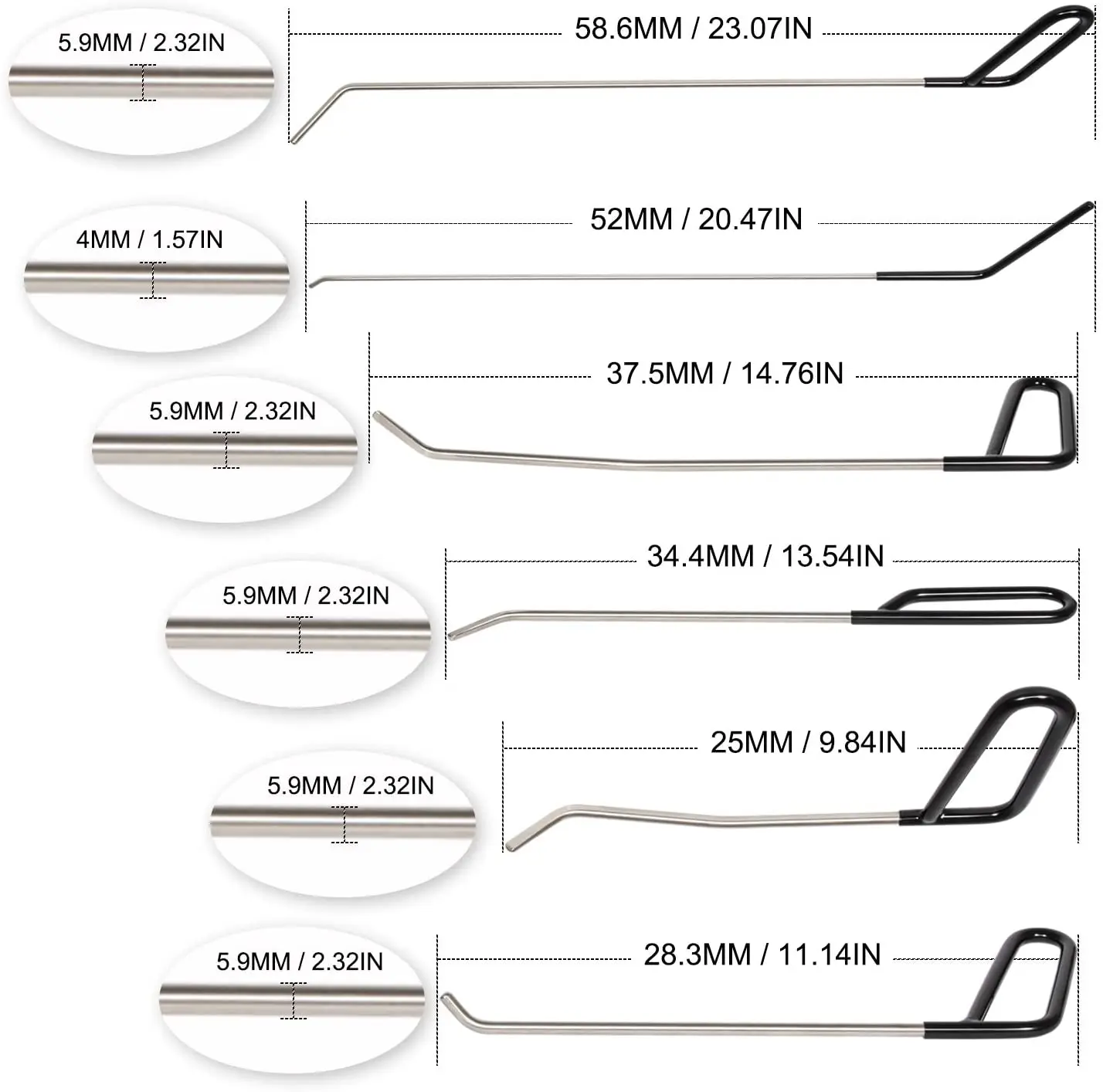 barato Conjunto De Hastes De Remoção Paintless Dent Repair Tools Para Carro Dent Removedor Extrator Kit De Reparação De Danos Causados Por Granizo-10 Peças