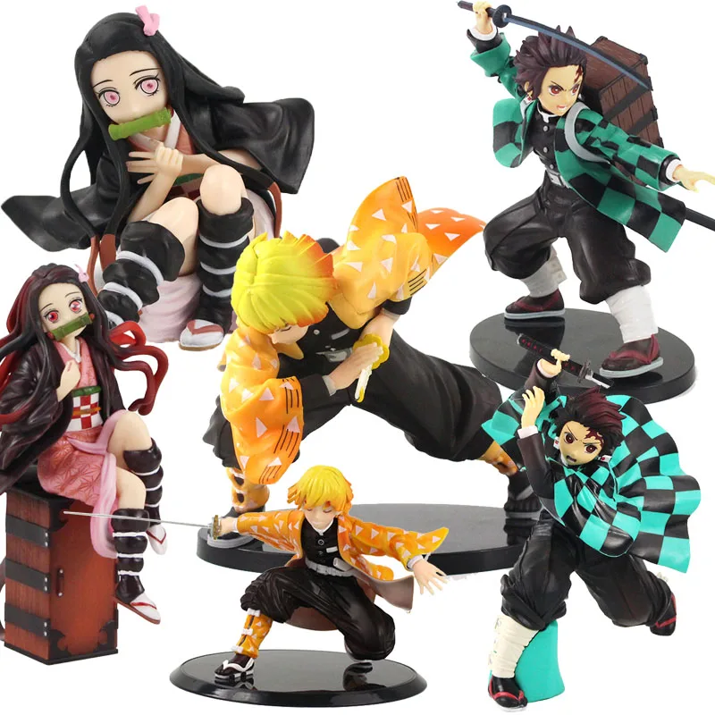 Экшн фигурка Kimetsu no Yaiba Nezuko Tanjirou Zenitsu Giyuu Inosuke из ПВХ аниме убийца демонов