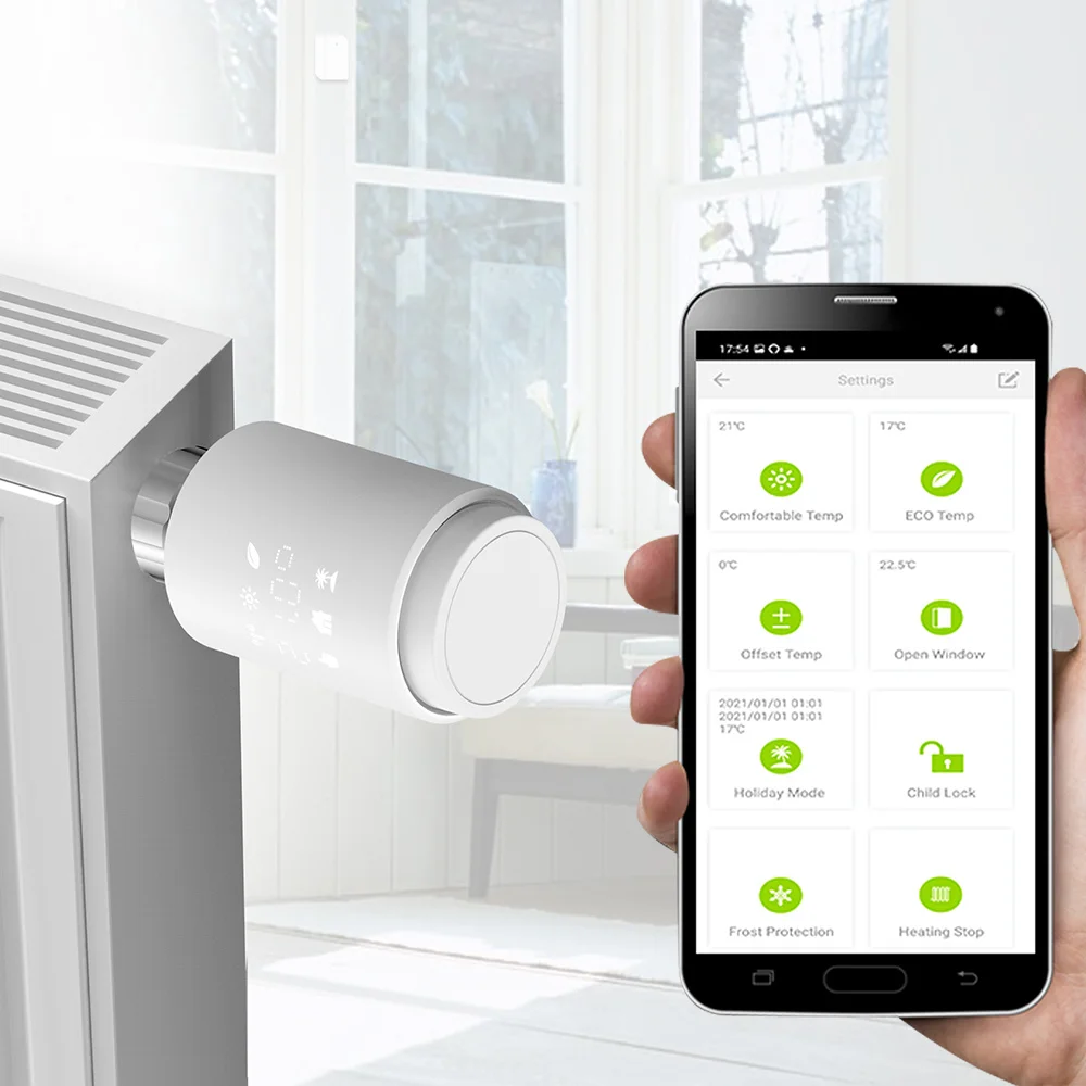 ZigBee3.0 умный WIFI термостатический привод клапана радиатора TRV Программируемый