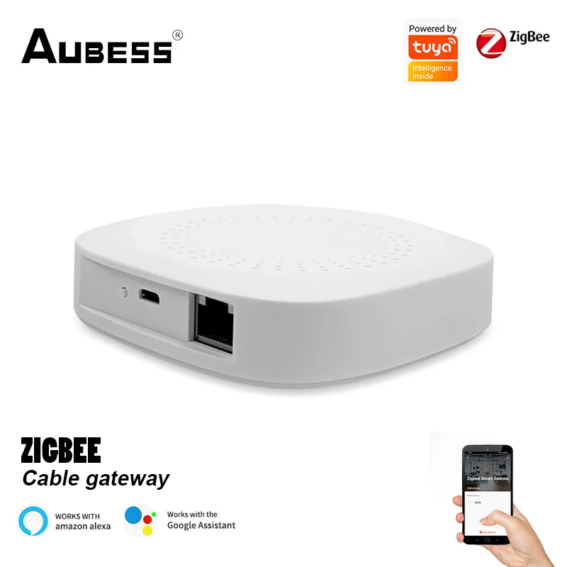 

Мост Aubess Tuya Zigbee для умного дома, хаб-шлюз Zigbee с дистанционным управлением через приложение, работает с Alexa Smart Home