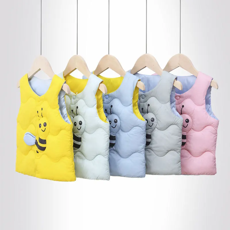 

Детский жилет на весну и осень и зиму, детская куртка на плечо, жилет из хлопка с пчелиным пухом для мальчиков и девочек, теплый жилет