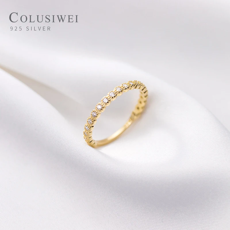 

Colusiwei Hight Quality 925 Sterling Silver Sparkling Zircon Luxury Stacklabe Knuckle Ring for Women Korea Style Fine Jewelry