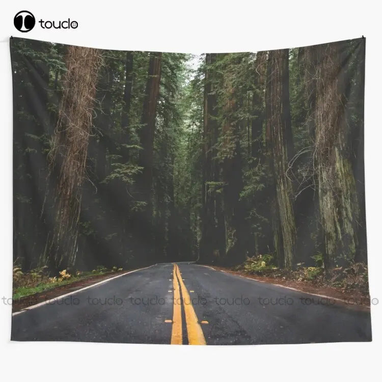 

In The Beginning - Wanderlust Forest Road Tapestry Real Tapestry Blanket Tapestry Bedroom Bedspread Decoration Wall Covering