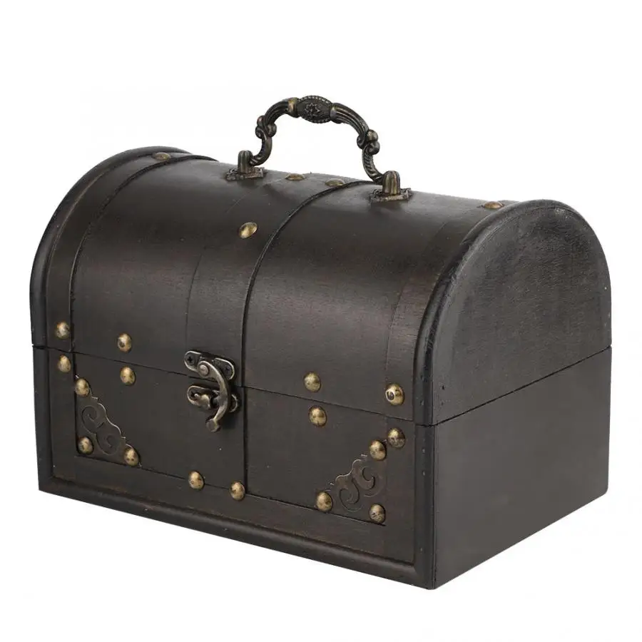 Retro Storage Box Vintage Small Wooden Jewelry Treasure Desktop Organizer Case Home Decoration | Дом и сад