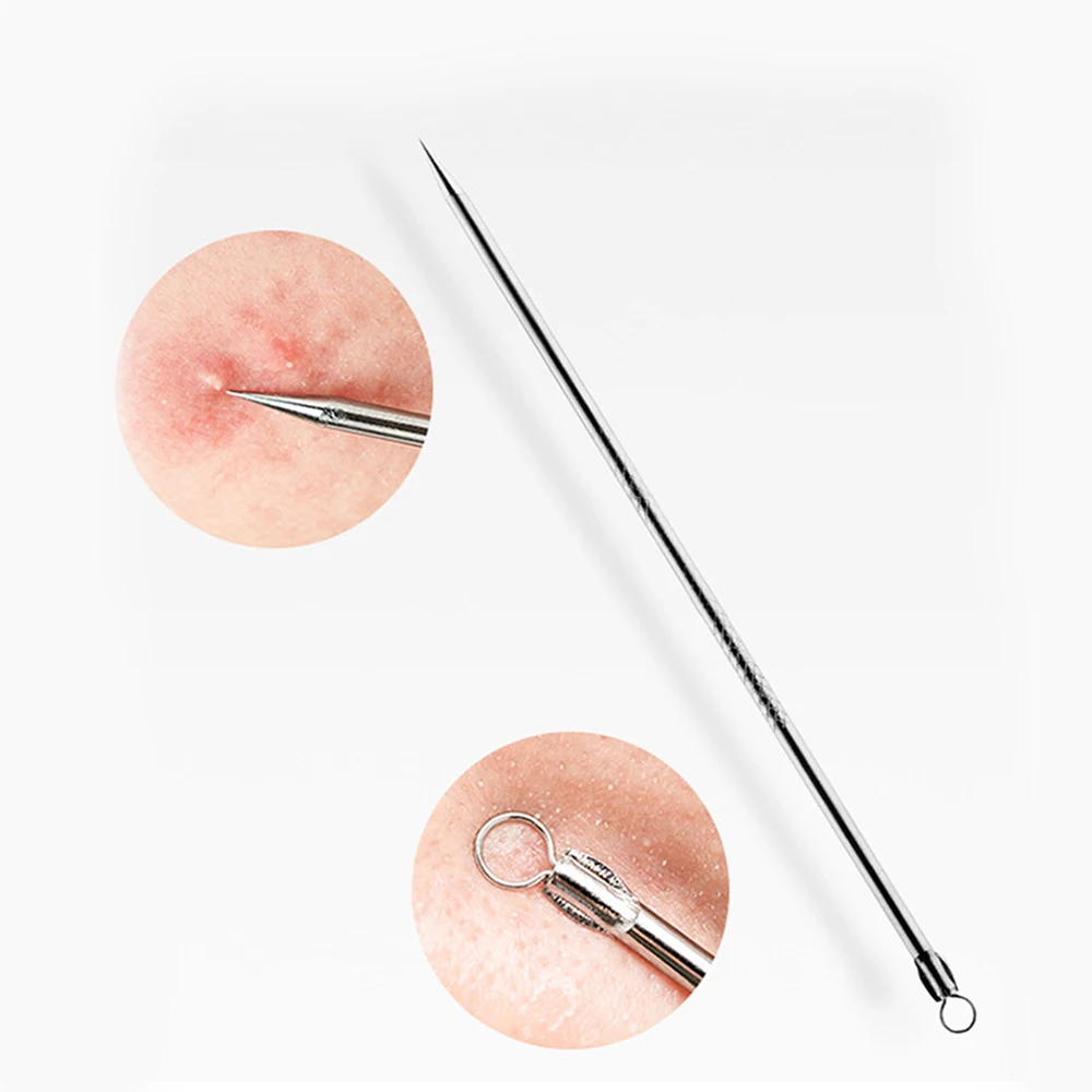 

Fieezoe 4Pcs/Set Blackhead Remover Acne Facial Blackhead Comedone Tool Spoon Acne Remover Needle Pimple Remover Tool Limpieza