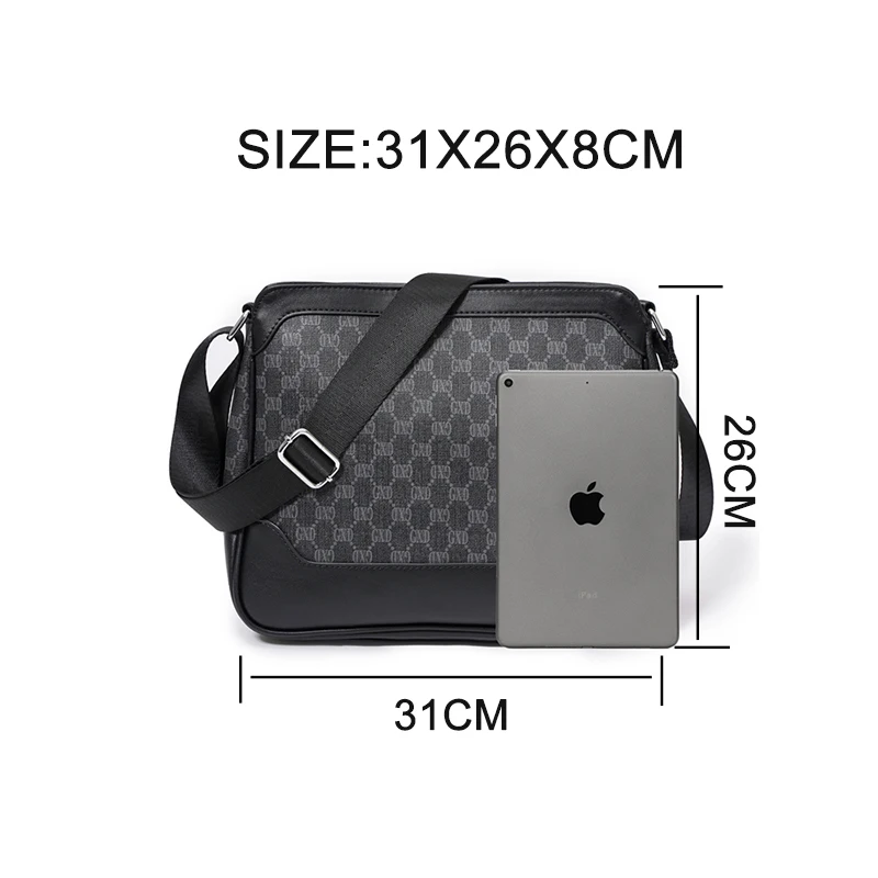 

Causal Crossbody Bags for Men PU Leather Luxury Designer Bags Bussiness Messenger Bag Mens Shoulder Bag Sling Pack Streetwear