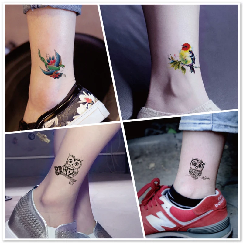 Водостойкая Временная тату-наклейка фламинго животное птица сова для любви