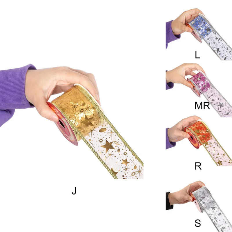 9m Christmas Tree Decoration Gift Wrapping Ribbon Bronzing Musical Notes DIY Xmas Party Decor | Дом и сад