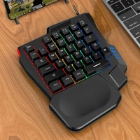 left hand half wired gaming keyboard with rgb backlit 35 keys one handed mini game keypad portable keyboard for pc laptop