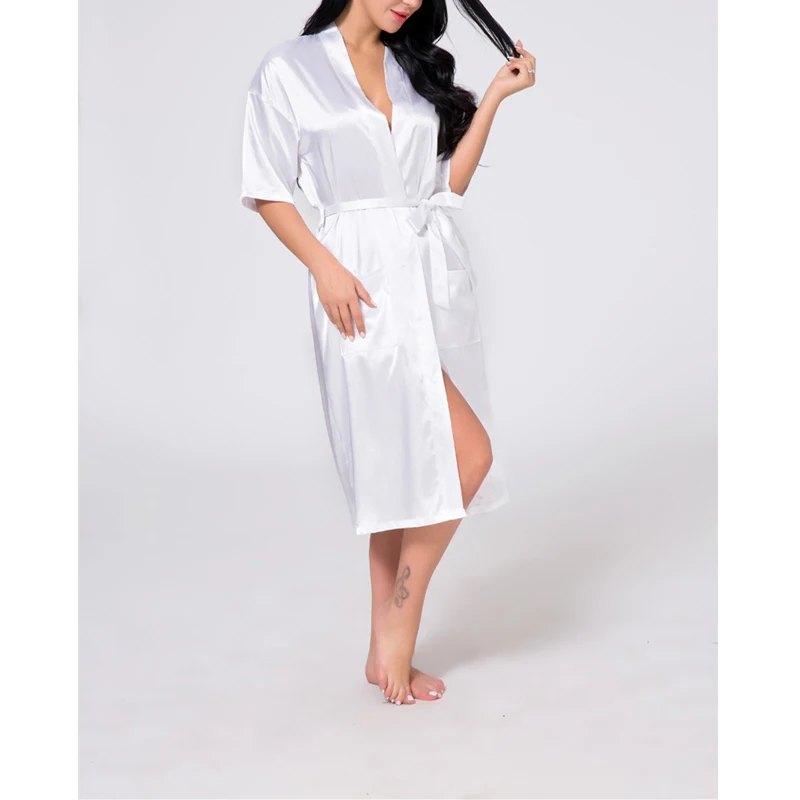 Женское платье Горячая Распродажа ночнушка из искусственного шелка с короткими