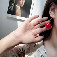 2021 summer fashion red cherry fruit earrings for women party jewelry