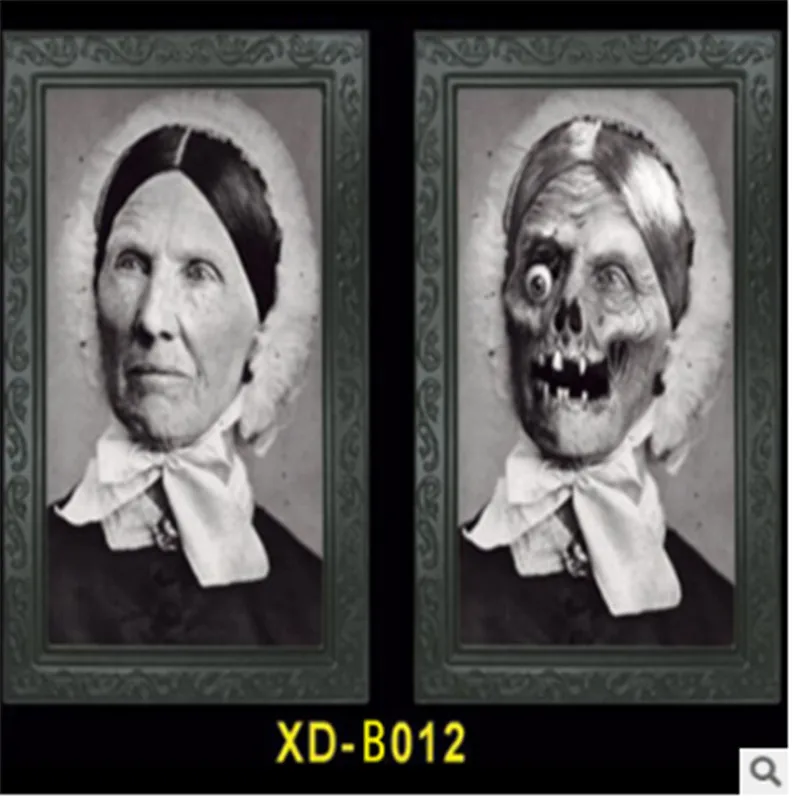 Фоторамка с изображением ужасов, линзовидная, 3D, для изменения лица, фоторамка, страшный портрет, хэллоуинская страшилка, праздничное украшение для вечеринок, реквизит - Цвет: As photo shows