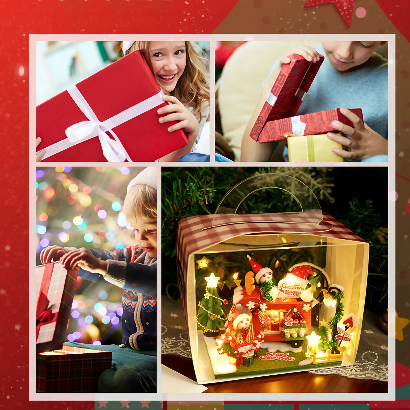 Домик для собственной сборки Рождественский домик деревянный ручной работы