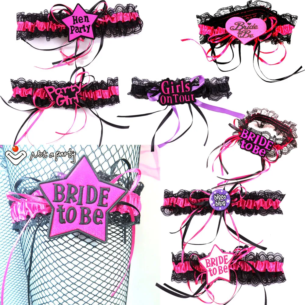 6 шт. девичник для свадебного торжества подвязка кружевная лента невесты